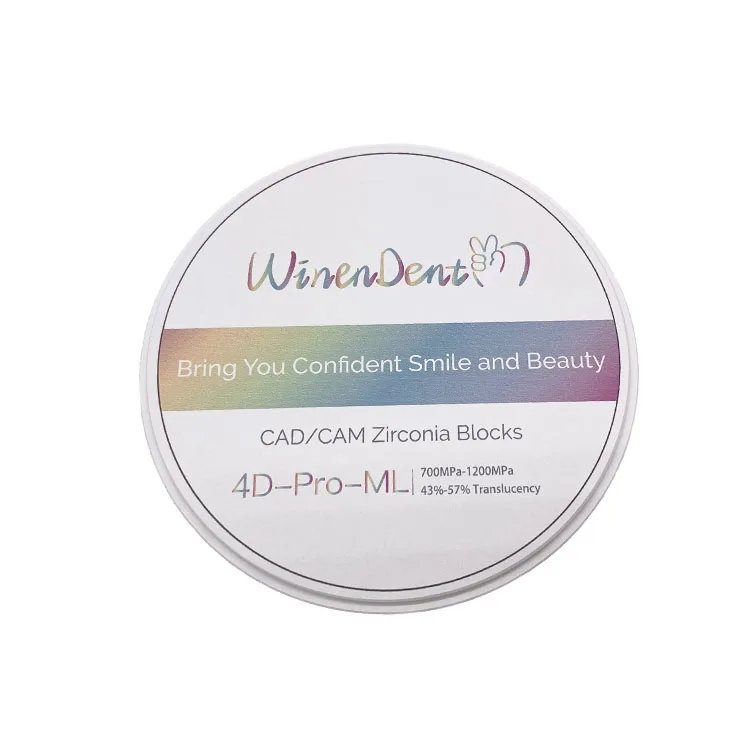 CAD CAM Milling Dental Laboratory High Translucency 4D Pro ml 25mm Zirconia Block