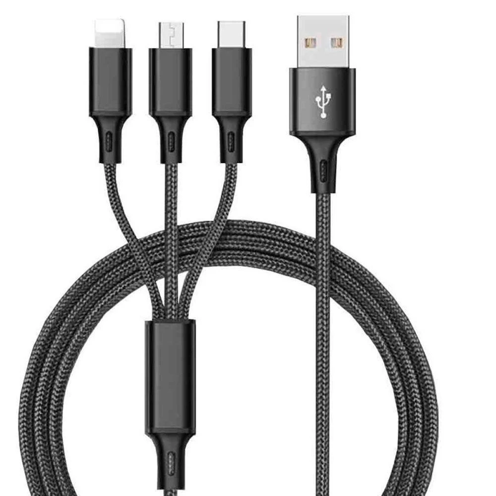 
3 In 1 Usb Charger Cable Three In One Multi Use Cell Phone Data Line for Android/iphone/typeC 