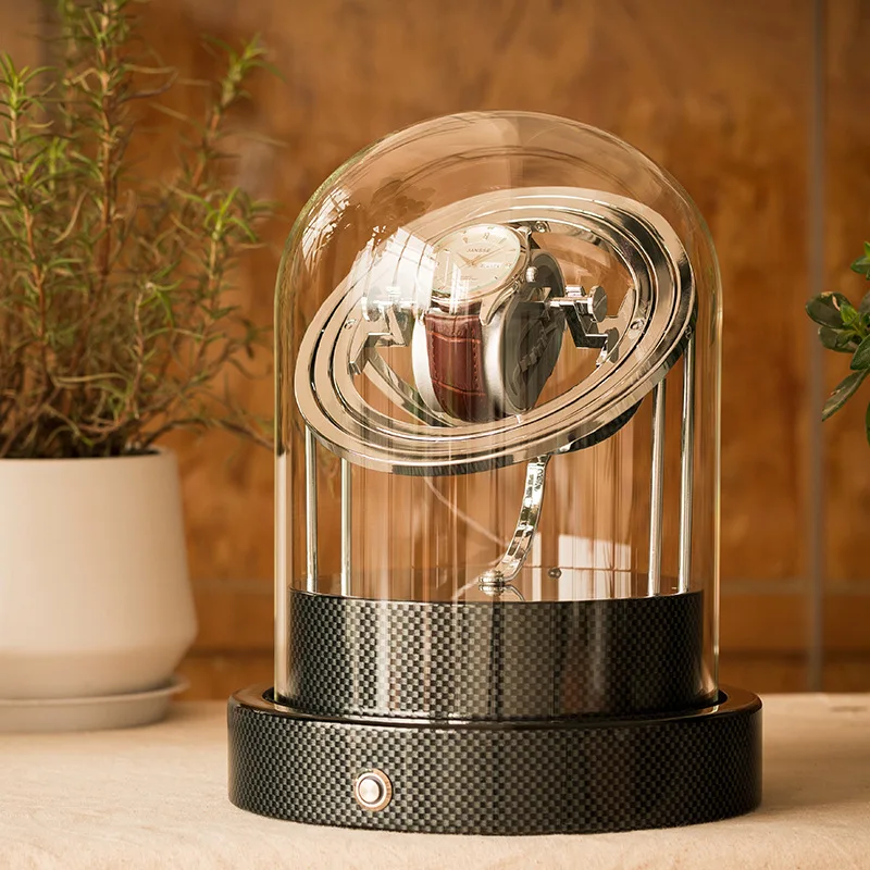 Glass Watch Box Luxury  Winder  Mens Glass  Box Organizer Watch Winders For Automatic Watches