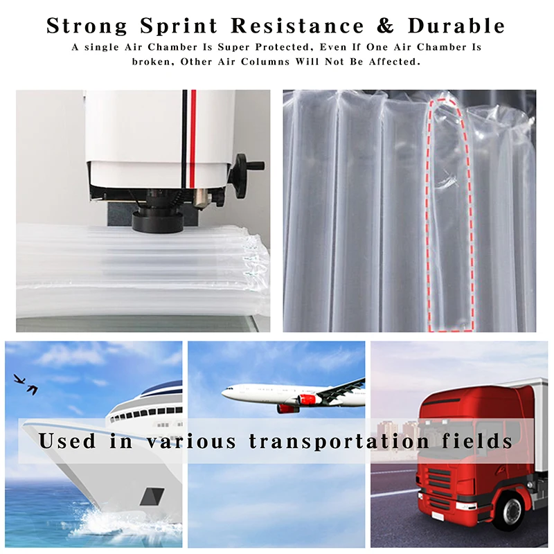 Eco Friendly Durable Delivery Wine Bottle Protector Plastic Air Cushion Bag Inflatable Packaging Shockproof Air Column Bag