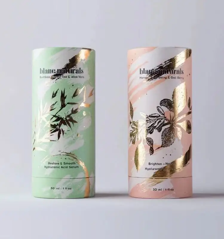 Eco Friendly Packaging Circular Tea  Printed Logo Tube Boxes Customized Design Paper Cylinder Gift Box