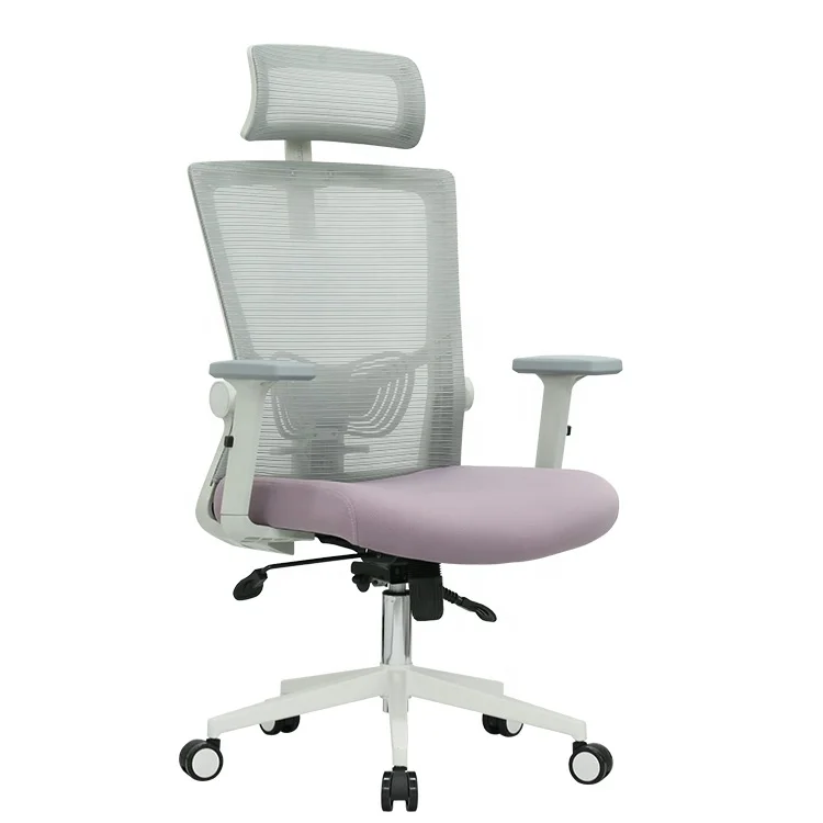 Commercial furniture white executive mesh office chairs with chrome base in office equipment