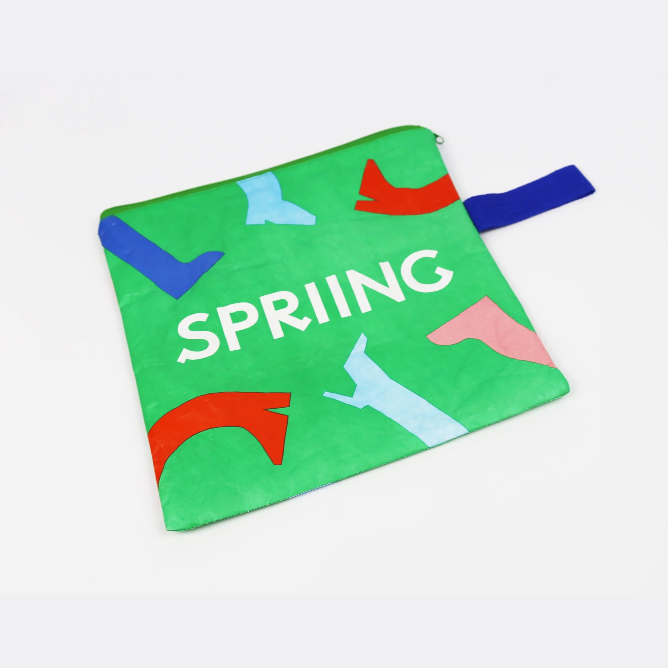 Custom waterproof light weight tyvek material beauty toiletry cosmetic makeup packaging zip bag