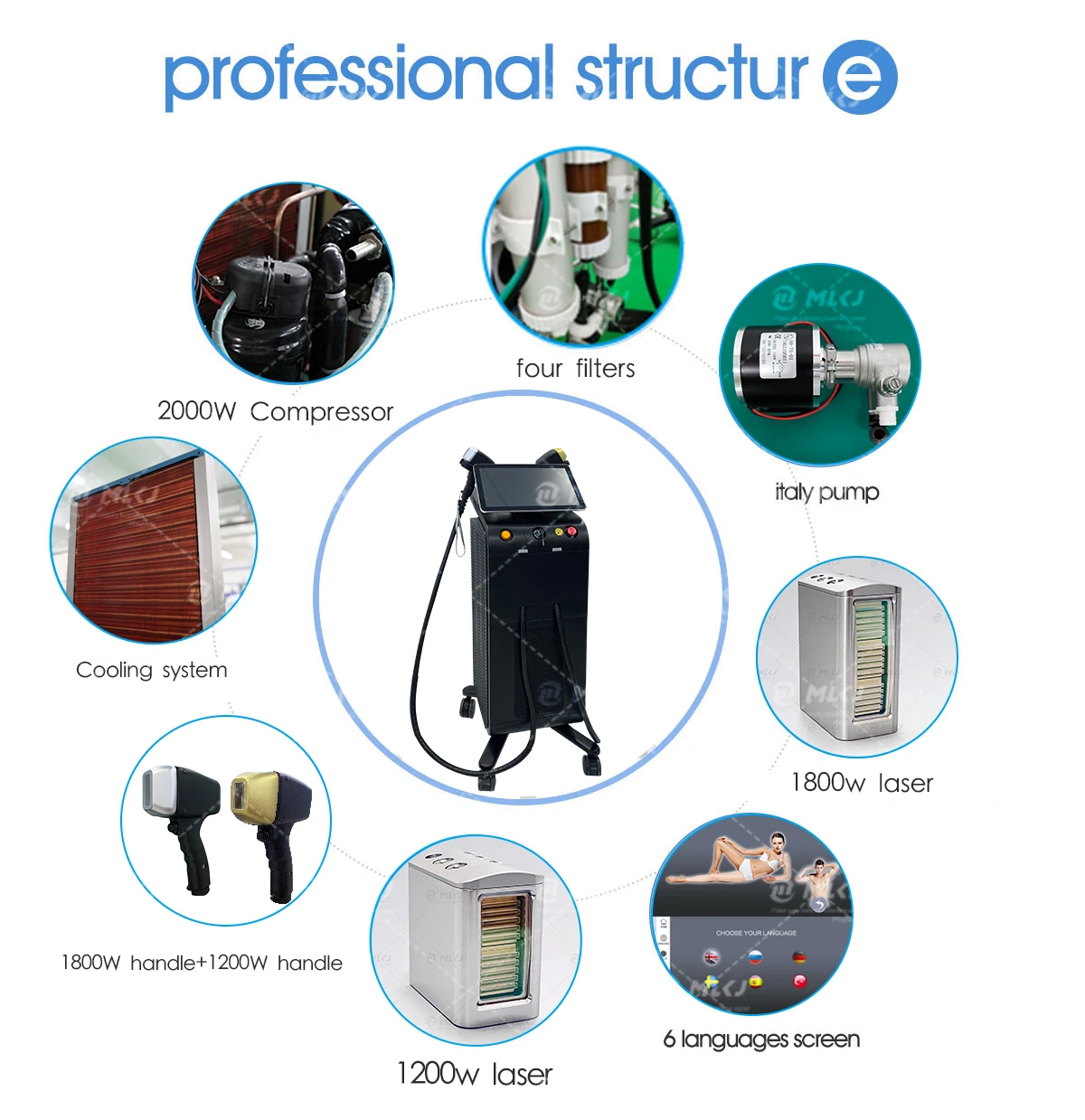 2023 diode laser ice triple trio laser 755 810 1064 nm 808nm Two handles hair removal machine