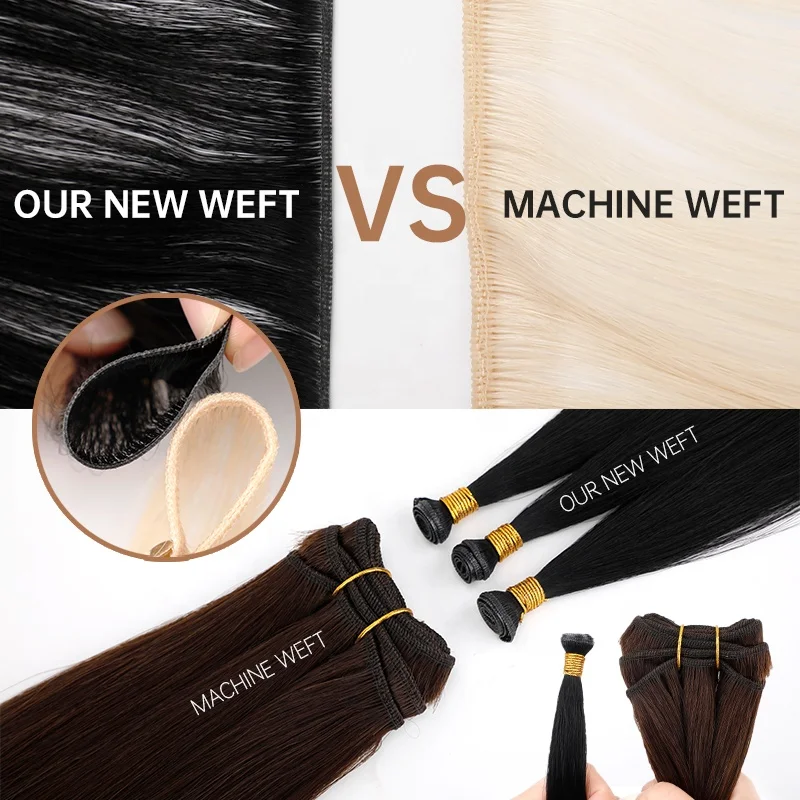 LeShine 2021 New Design Thin Weft Thin Soft Light Cuticle Intact Genius Hair Weft