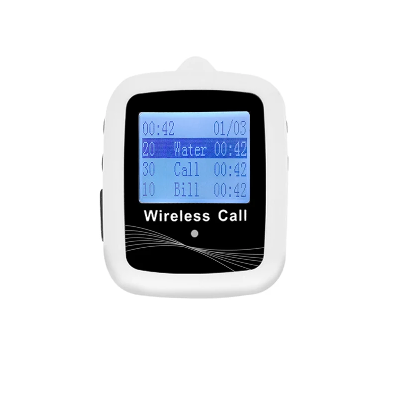 Caregiver Pager Wireless Call Beeper Waterproof Watch Receiver For Church Nursey Coffee Table Reserved Waiters