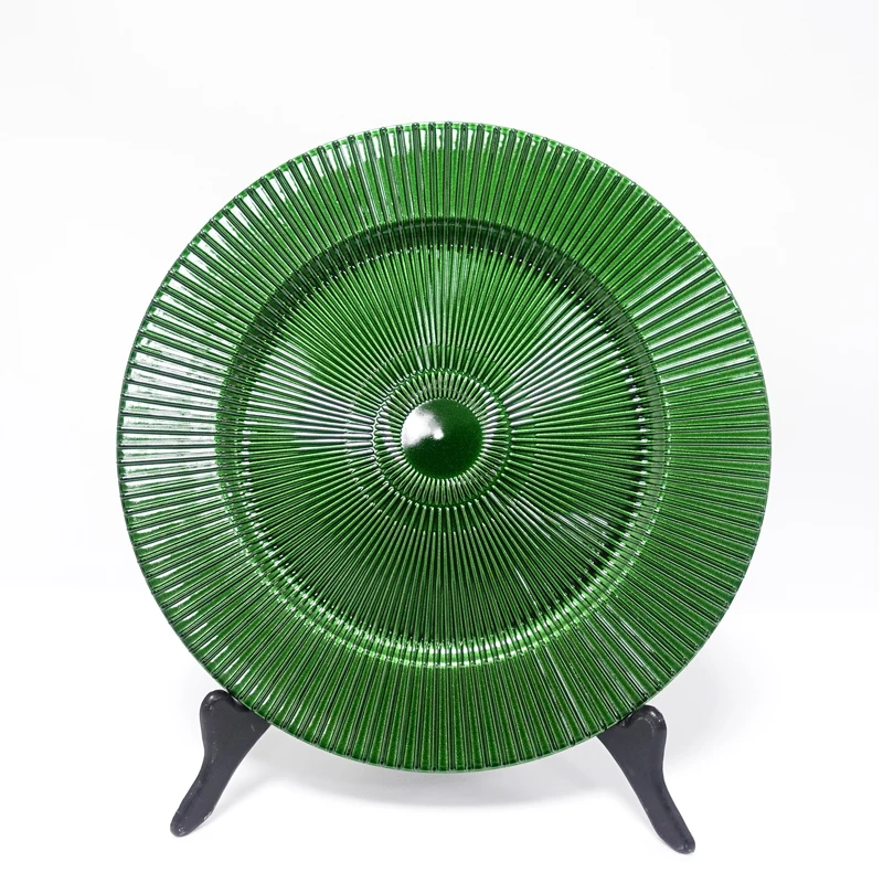 13Inch Gold Borosilicate Glass Plastic Wedding Decorative Charger Plate