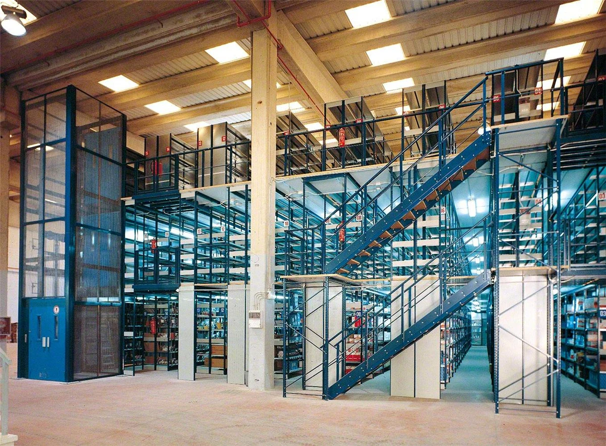 Warehouse Mezzanine Floor for Fabric Steel Parts/auto/fabirc Storage Industrial Depends on Warehouse Layout RAL Colour System