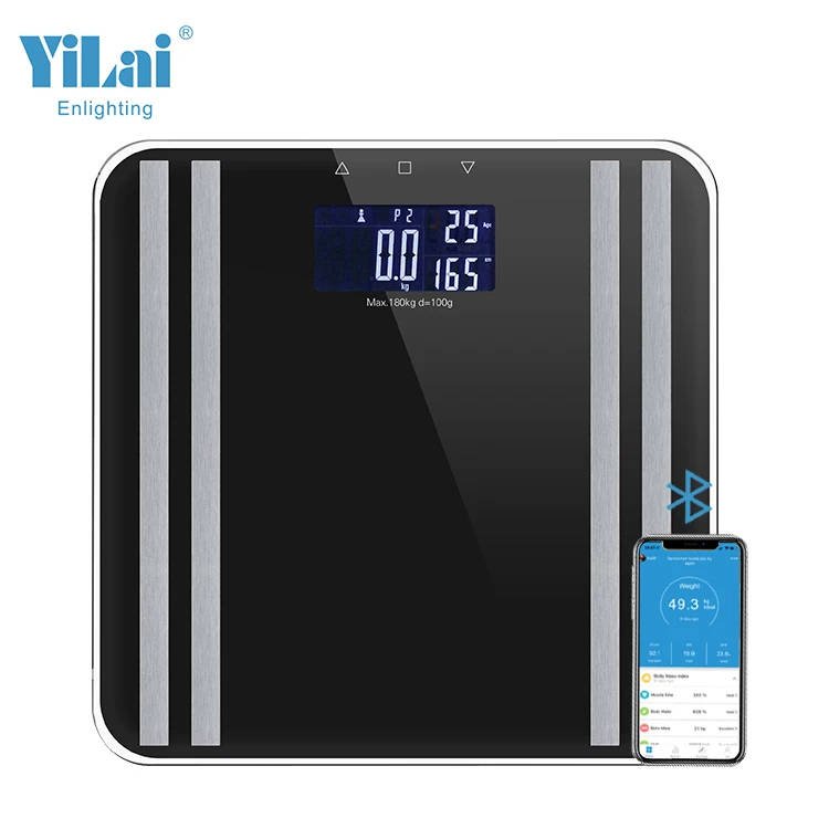 LED Display Wifi Smart Body Fat Scale Smart Water And Fat Digital Electronics Blue tooth Bathroom Body Fat Scale