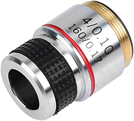 4X 10X 40X 100X 185 Achromatic Objective lens  Biologic microscope Aluminum shell 185 achromatic objective