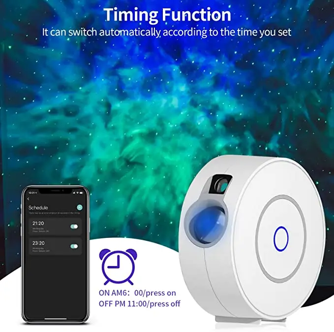 Tuya WiFi Smart Star Projector Laser Starry Sky Projector Waving Night Light Led Colorful APP Wireless Control Alexa Google Home