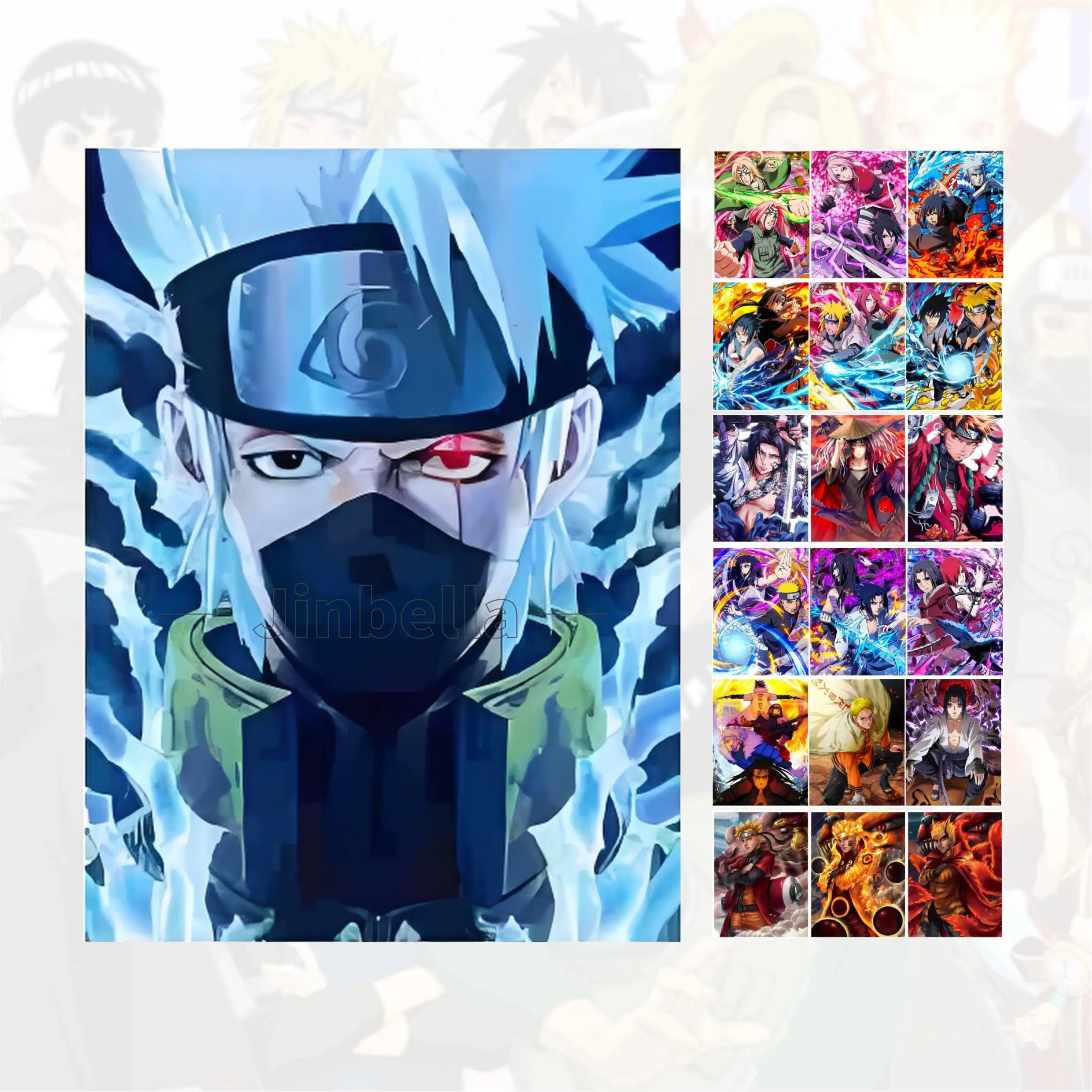420 Designs 40*30cm 3D Cartoon Lenticular Flip Picture Narutoed Obito Hatake Kakashi Sasuke Poster Movie Poster Wall Art