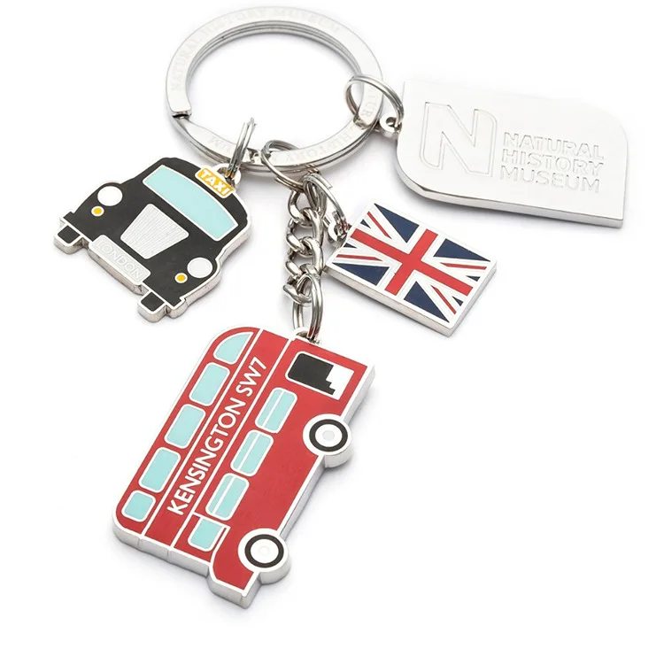 Shtone Custom Cheap Metal Enamel Keychain London Bus Keyrings Free Sample