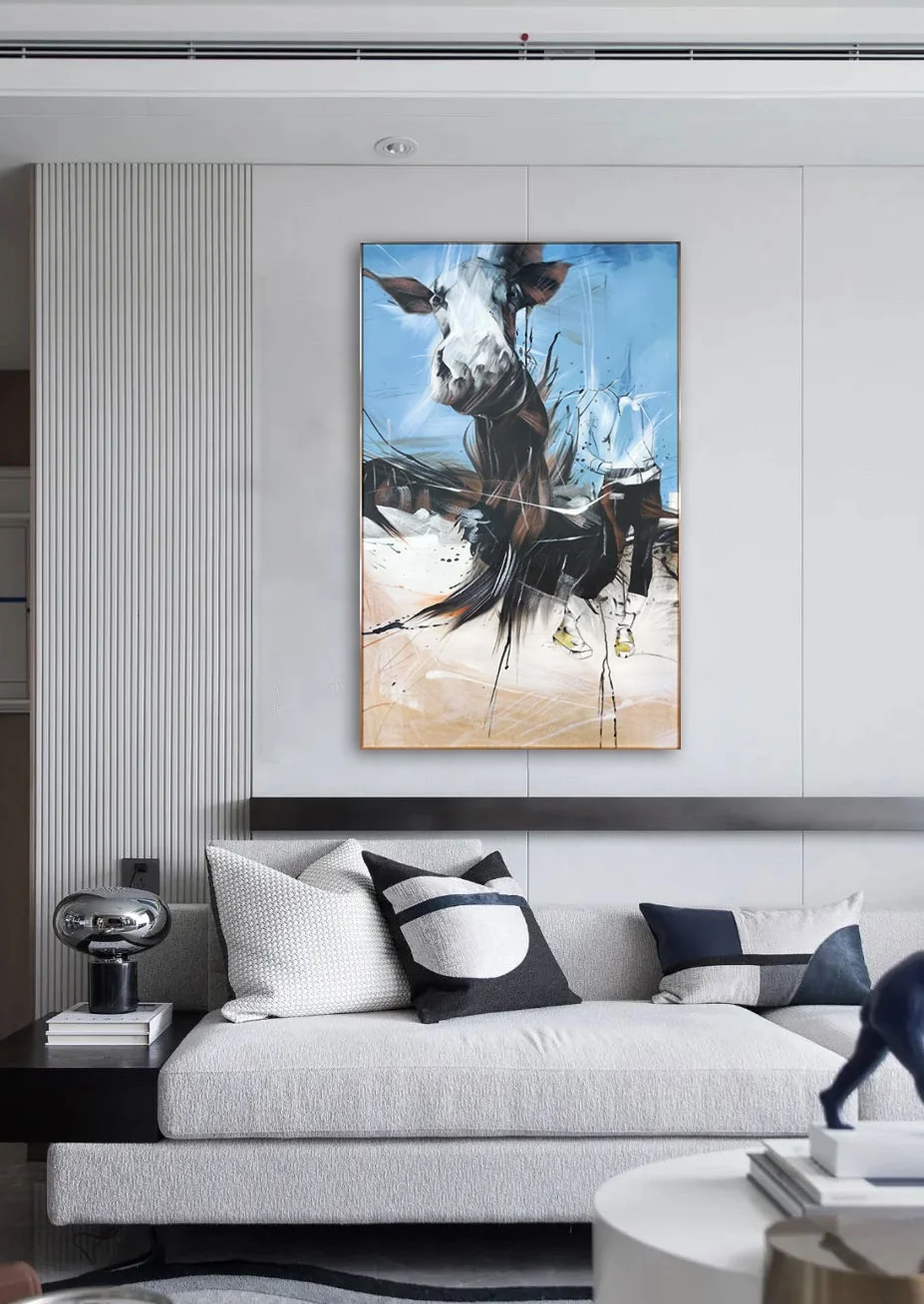 Handmade painting art interior design painting decorative wall painting for hotel living room