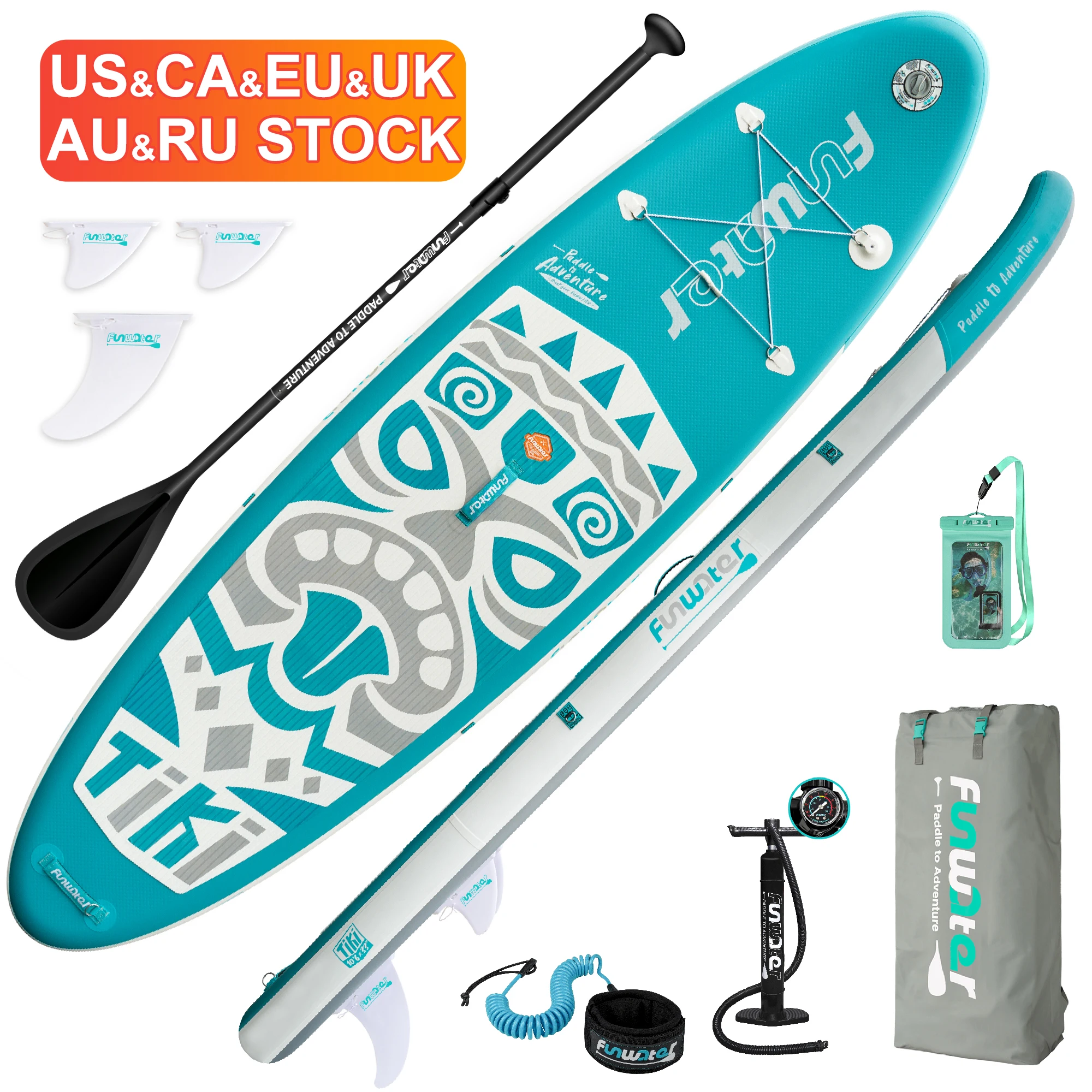 FUNWATER Dropshipping OEM Drop Stitch SUP Foldable Paddle Board Inflatable Stand Up Paddle Surf soft top surfboard isup alaia