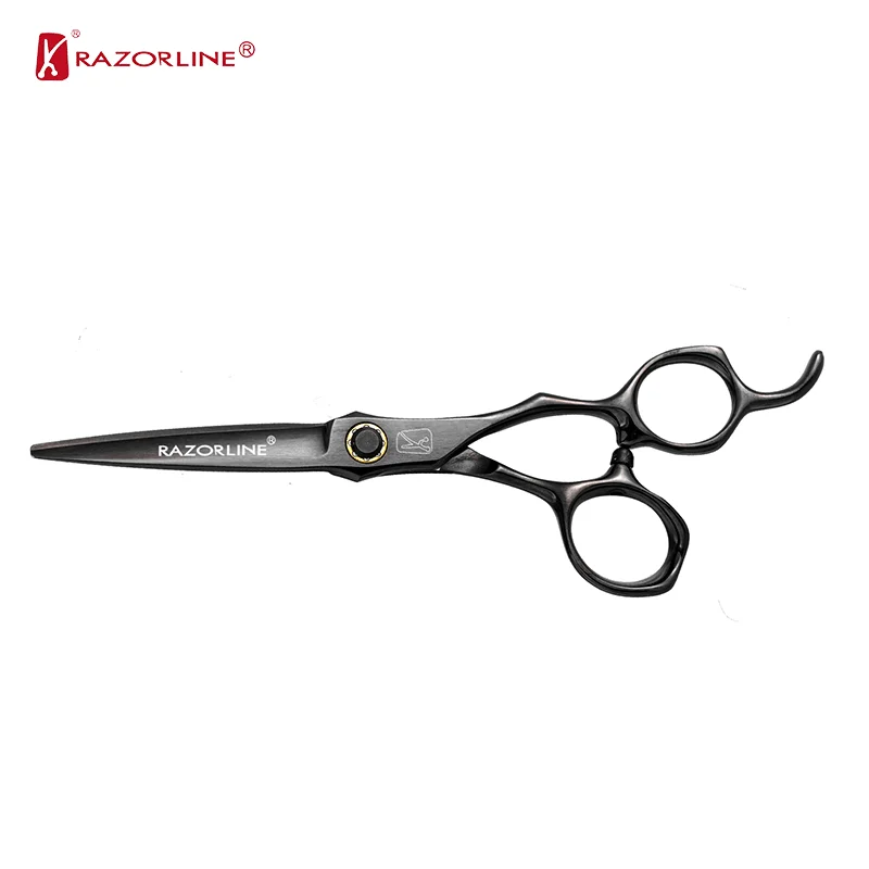 CAK36 CNC Premium Offset Handle Logo Salon Hair Cuttinng Shears Barber Hairdressing Scissors