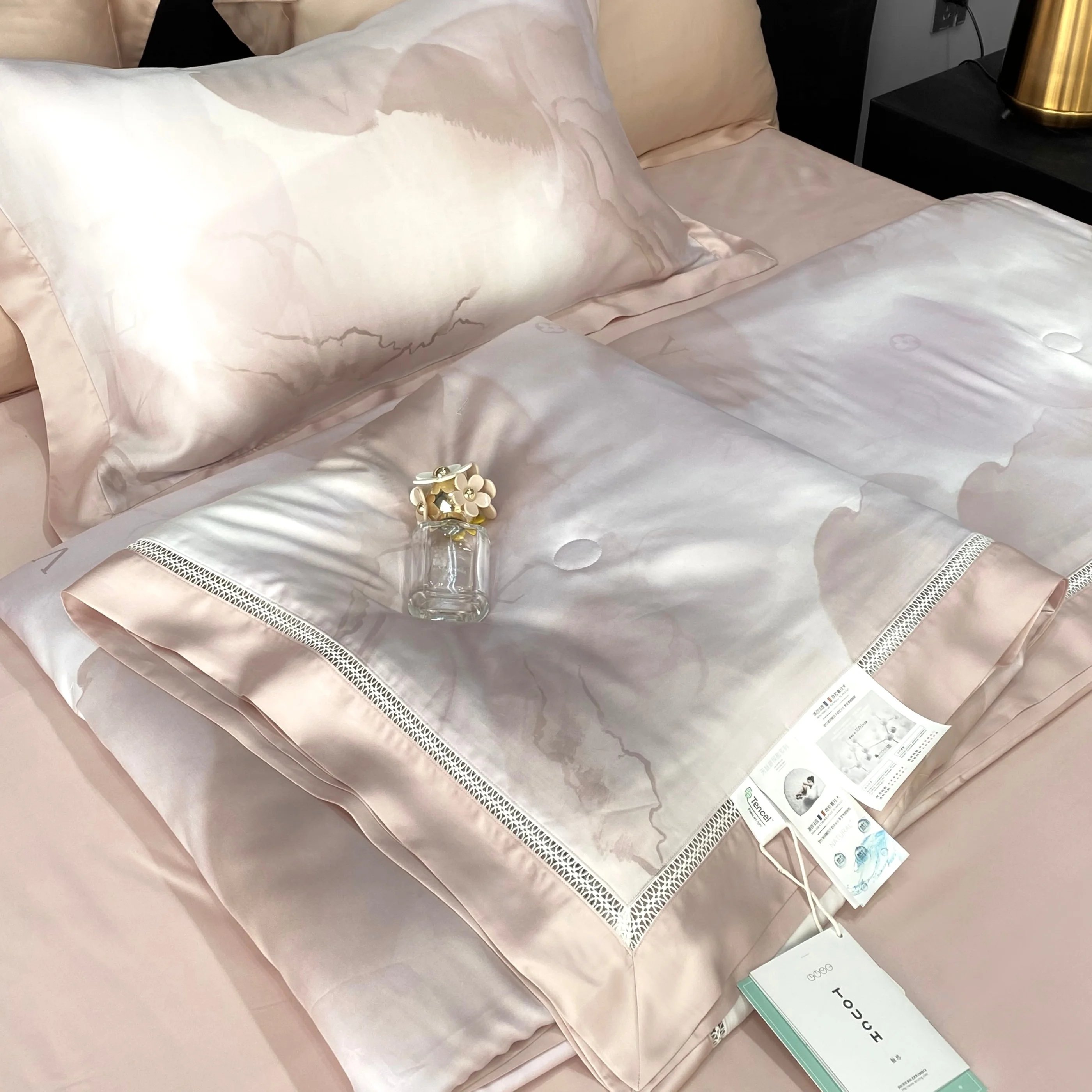 OEKO-TEX 100% Lyocell bedding cooling silky soft Luxury T300 Tencel sheets duvet cover set