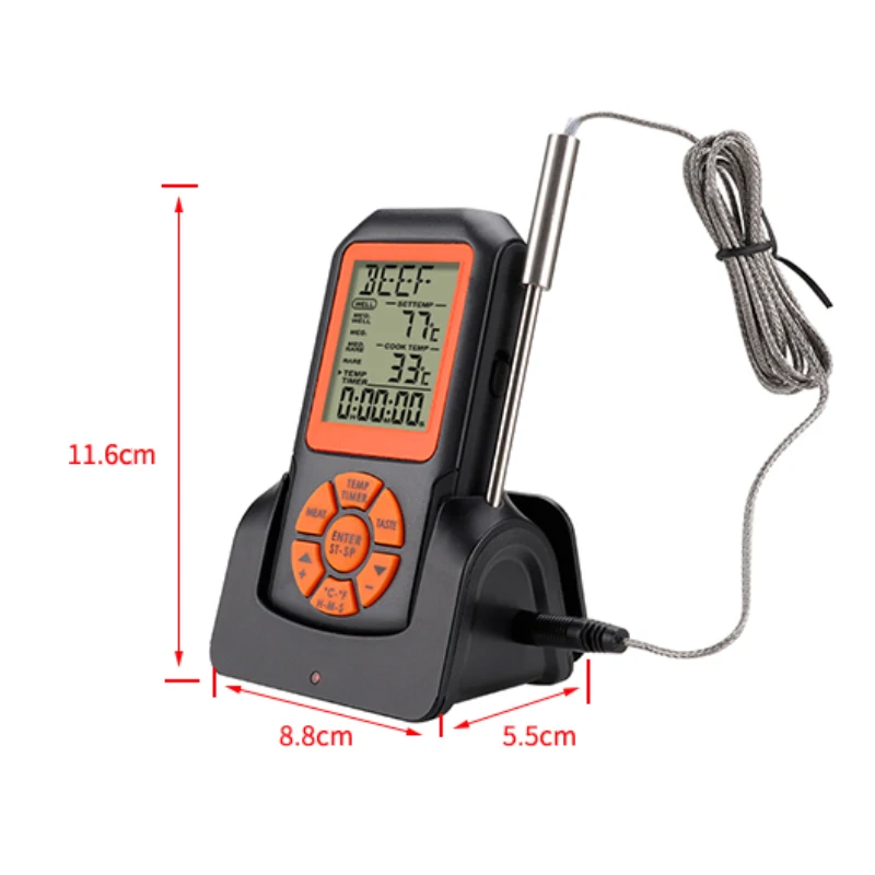 Cooking Thermometer Digital Food Timer Bbq Thermometer Instant Read Kitchen Wireless Meat Thermometer