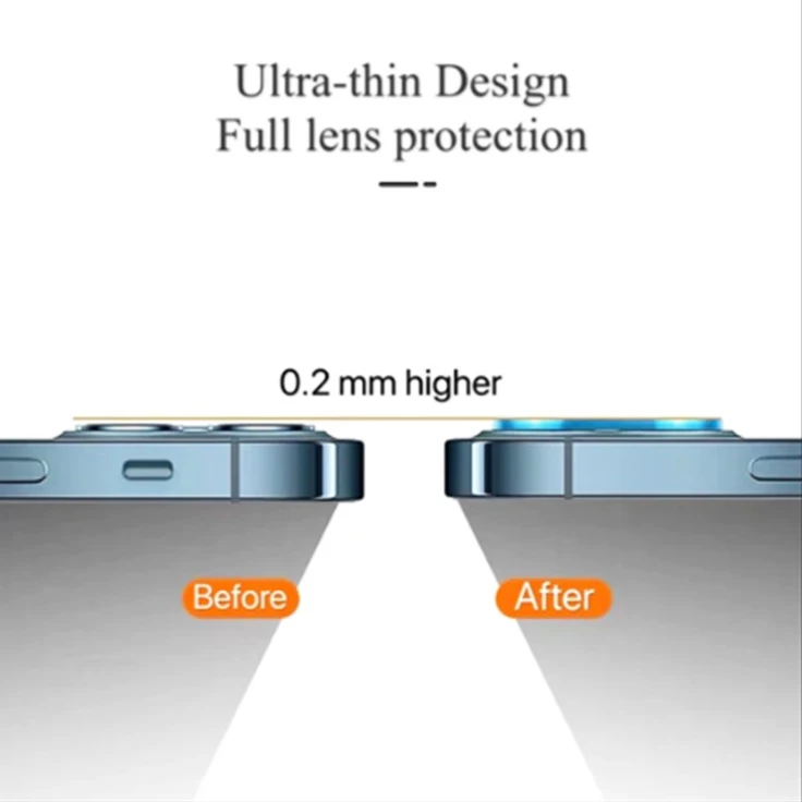 
Phone Camera Lens Protector 9H Flexible Glass Lens Screen Protector 0.2mm HD Camera Lens Film for iPhone 13 / 12 