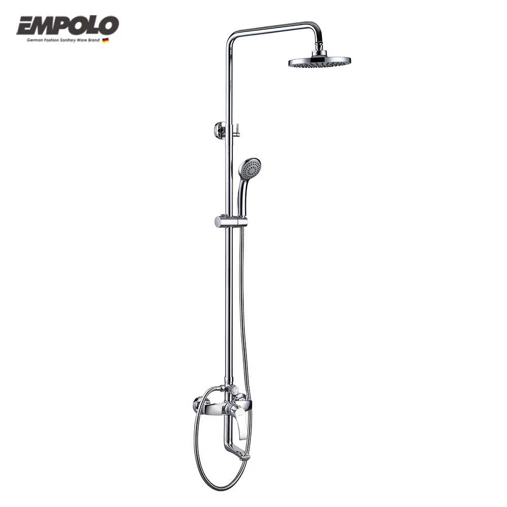 Chrome Plate Round Bath Shower Set Bathroom Brass Shower Mixer Rain Shower Set