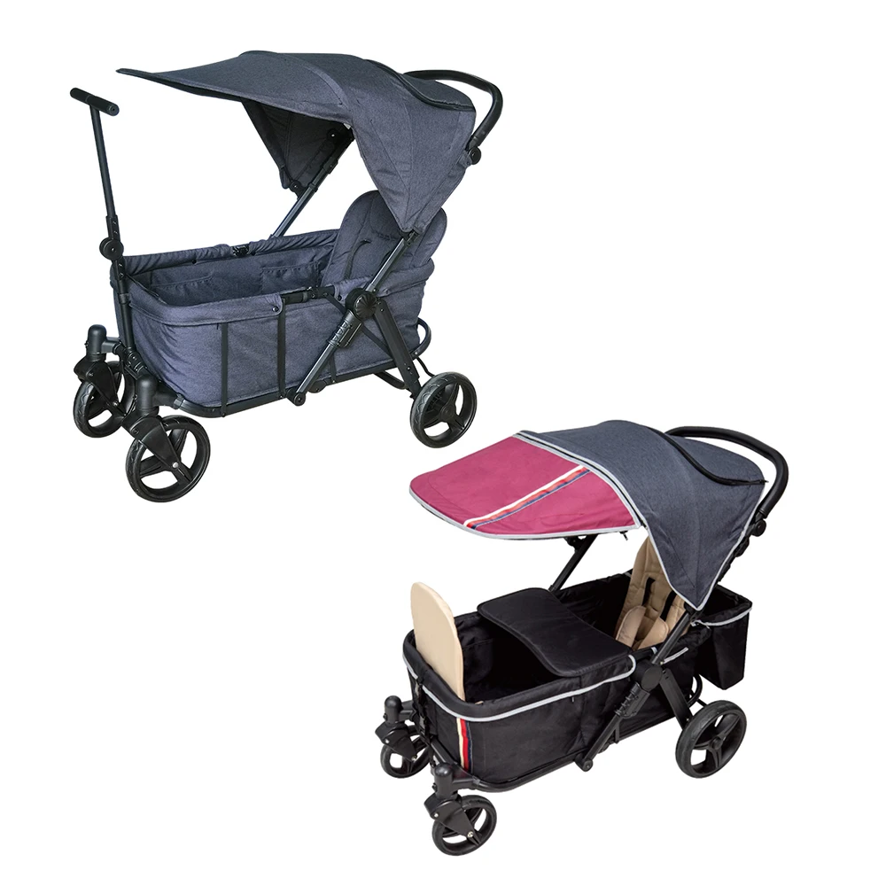 
Chinese new collection baby carrier EN approved baby trailer large capacity foldable baby twin stroller 