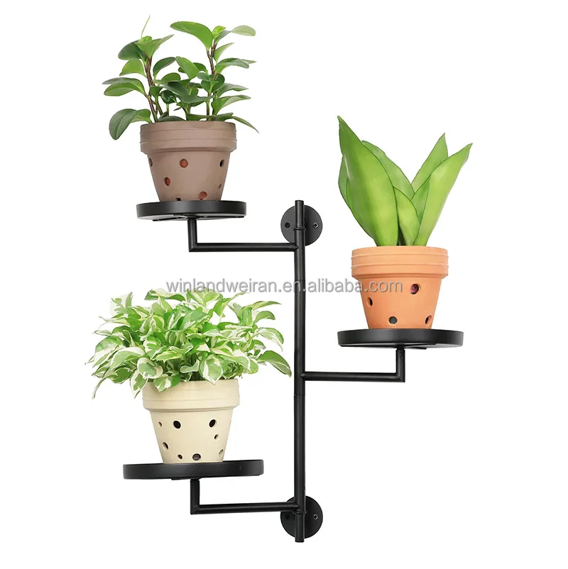 High Quality 3 Tier Wall Plant Stand Rotating Indoor Window Wall Plant Shelves