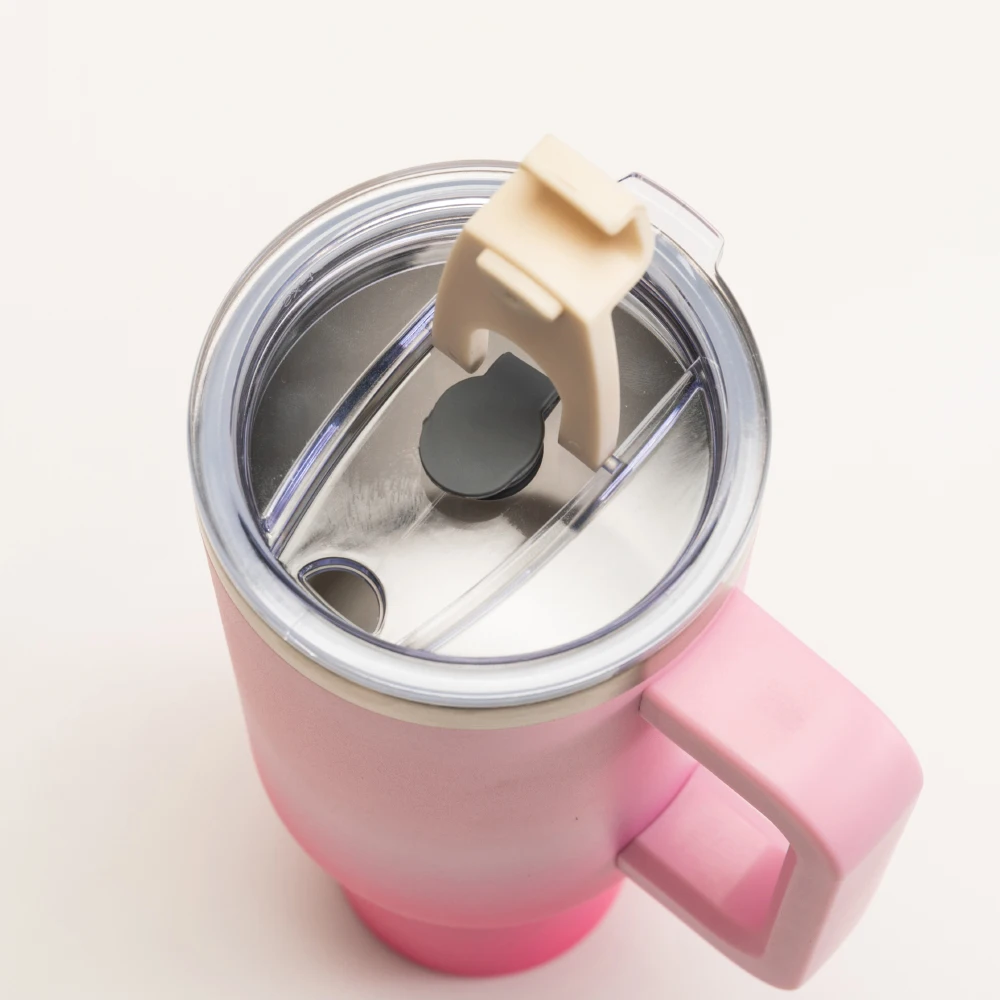 Custom Double Wall Rainbow Colour Shimmer Gradient Tumbler Mug 40 Oz With Handle Gradient