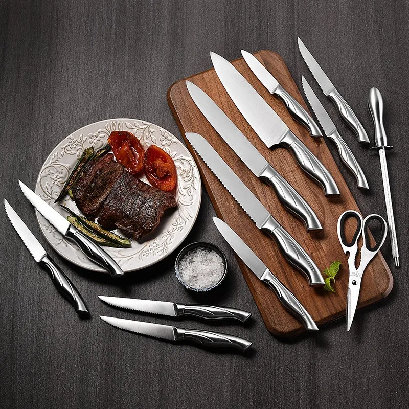 Customizable Professional Kitchen Knives Accessories Set Steel Knives Choice for Kitchen Restaurant