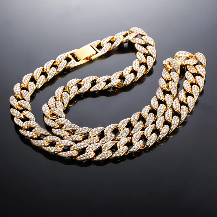 Hot sell Stock High quality LOGO Customize necklaces gold 18k chain initial cuban