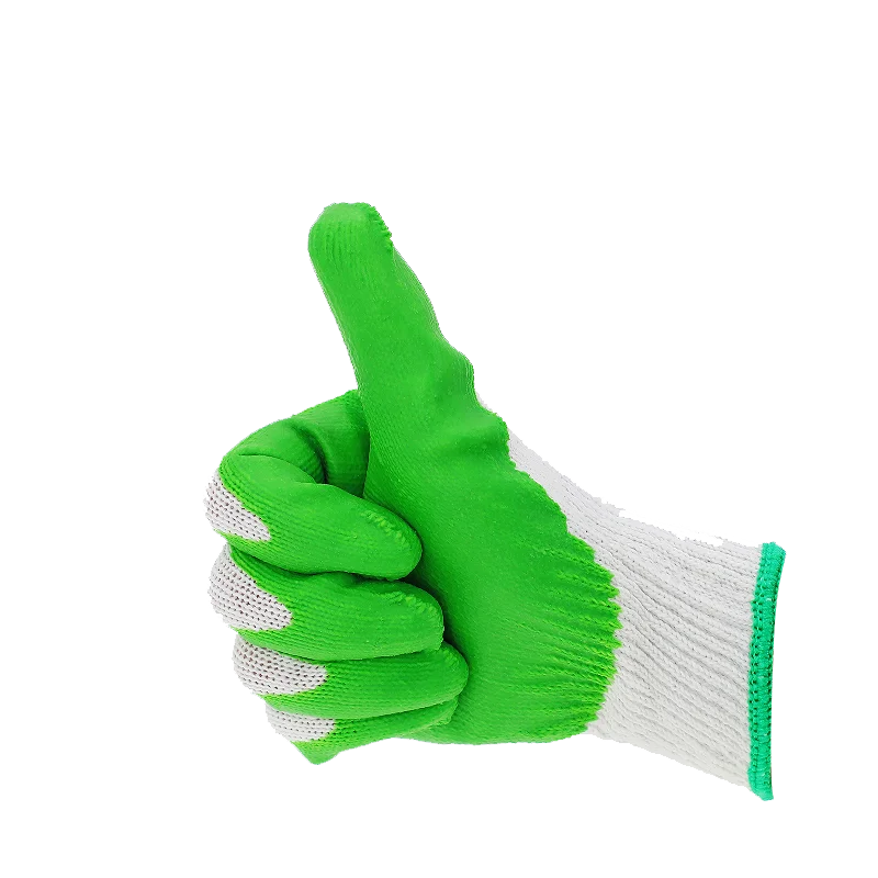 Work thickened anti-slip wear-resistant nylon hanging protective latex gloves