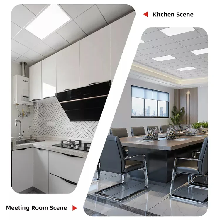 Aluminum Slim Surface Embedded Pmma Lens+Ps Diffuser Ceiling Led Light Panel