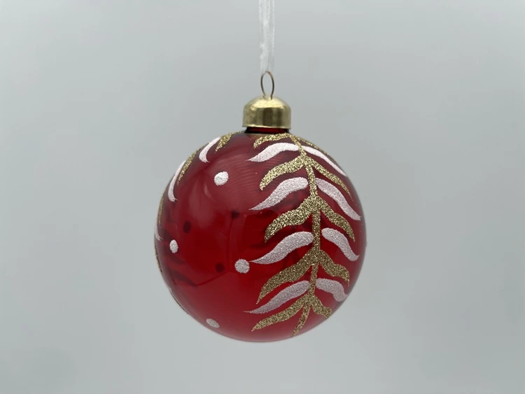 Factory Direct Sales Marble Christmas Ball Decoration Wholesale Decorative Glass Balls
