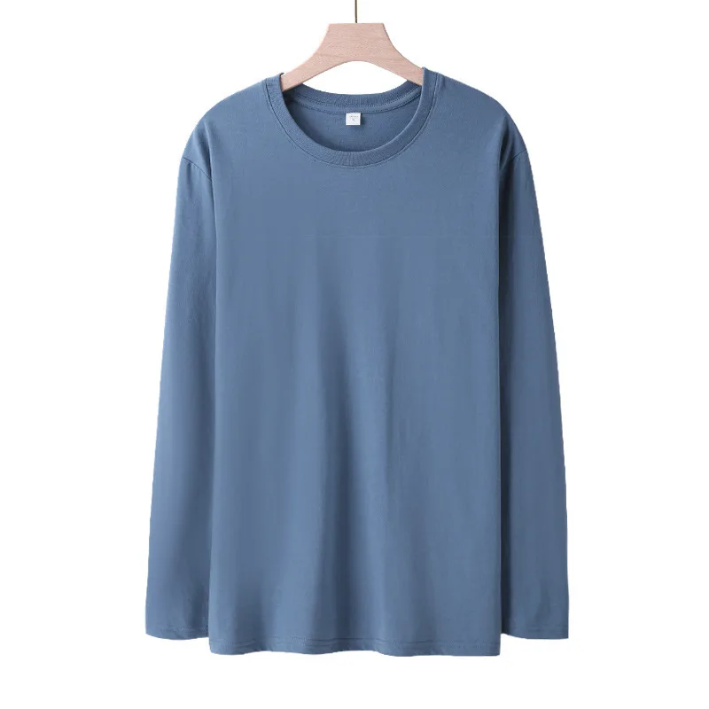 high quality long sleeve plain blank CVC cotton men t shirt