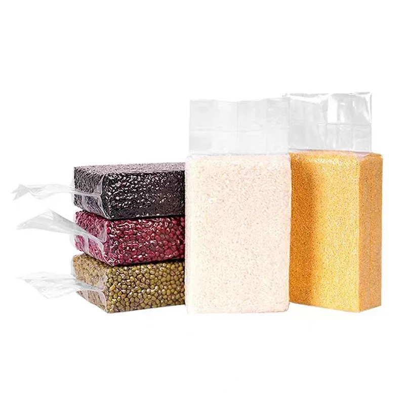 Factory Wholesale Customizable Real Vacuum Rice Brick Bag Recyclable Food Packaging with Offset Printing Surface Food Package