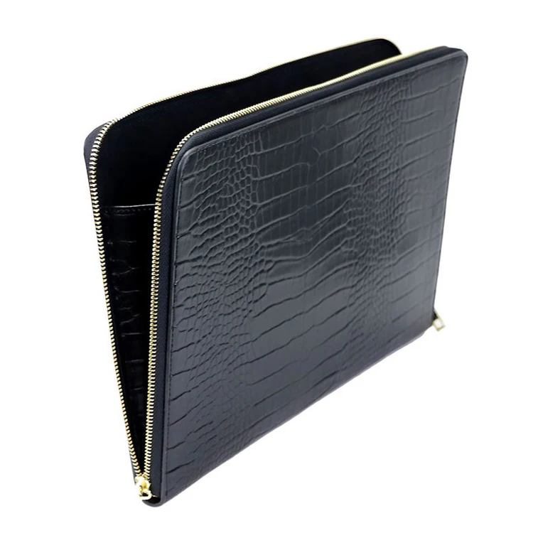 Custom Saffiano Microfiber Leather Sleeve Protective Bag PU Crocodile Laptop Case Men Travel Pouch 13 Inch For Laptop