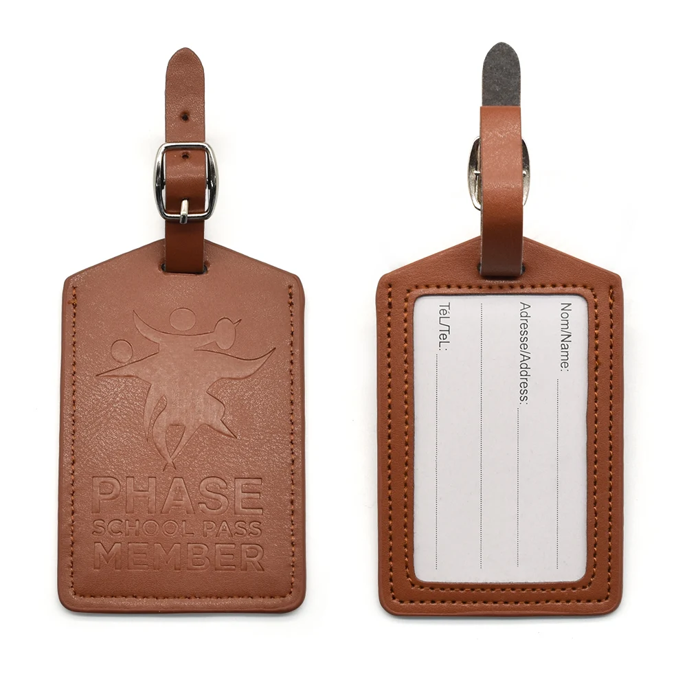 Newest fashion travel souvenir custom personalized luxury passport holder  and pu luggage tag leather with logo