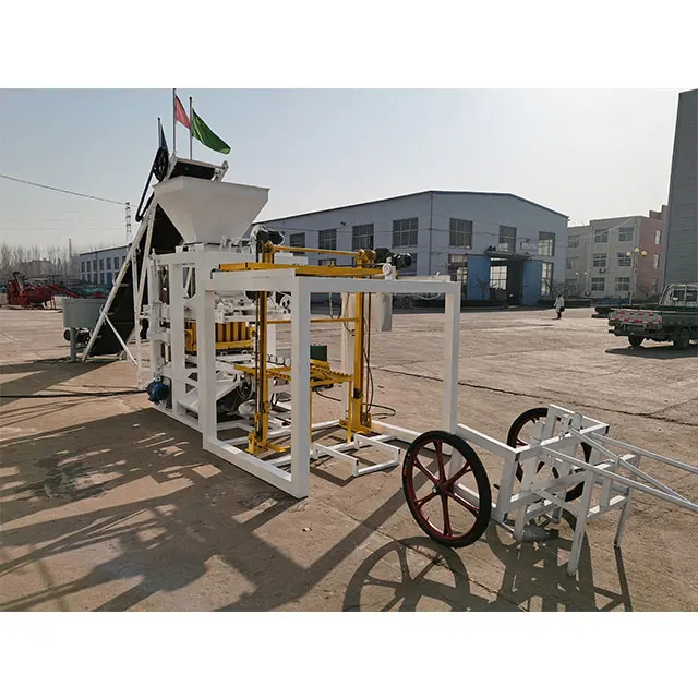 Hot style QTJ4-26 auto hydraulic 3600*1700*2560 mm no fired needs interlocking hollow concrete brick making machine for sale