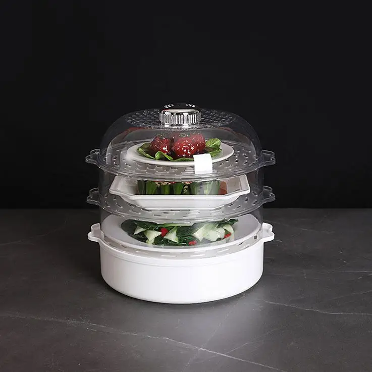Оптовая продажа, многослойный контейнер для пищевых овощей, изолированный прозрачный Штабелируемый контейнер для хранения кухонного стола, контейнер для посуды