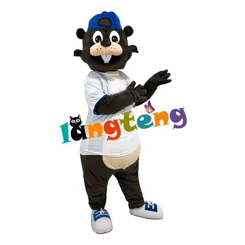 1288 Business Customized Funny Sports Brown Beaver Castor Mascot Costumes  Cartoon Halloween Costuming Cosplay Apparel 1288 Busi
