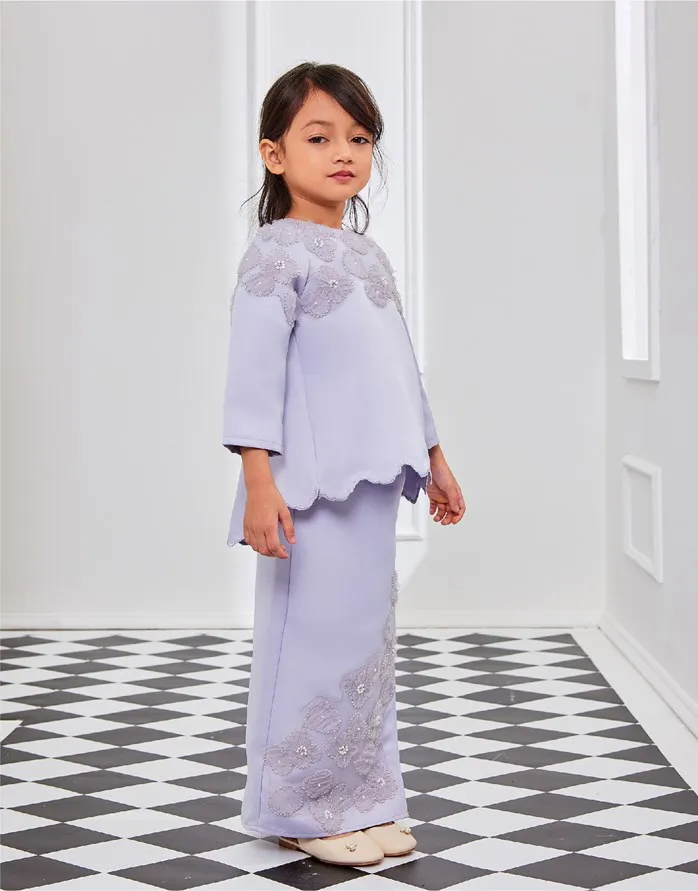 Оптовая продажа малазийского платья baju kurung хлопковые топы с цветочным принтом оборками и эластичной длинной юбкой для детей