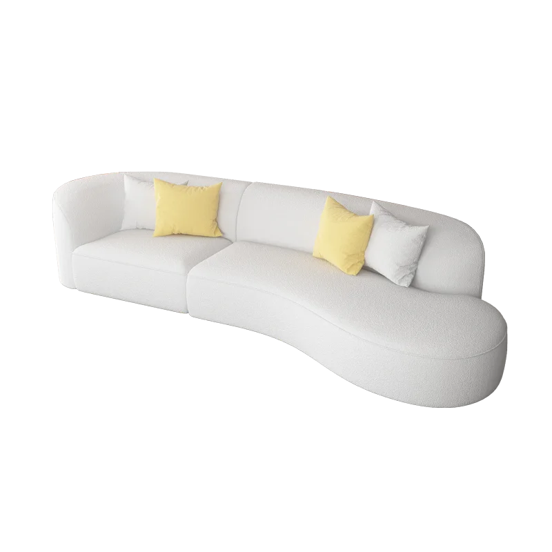 Nordic curved fabric sofa simple modern sofa for living room