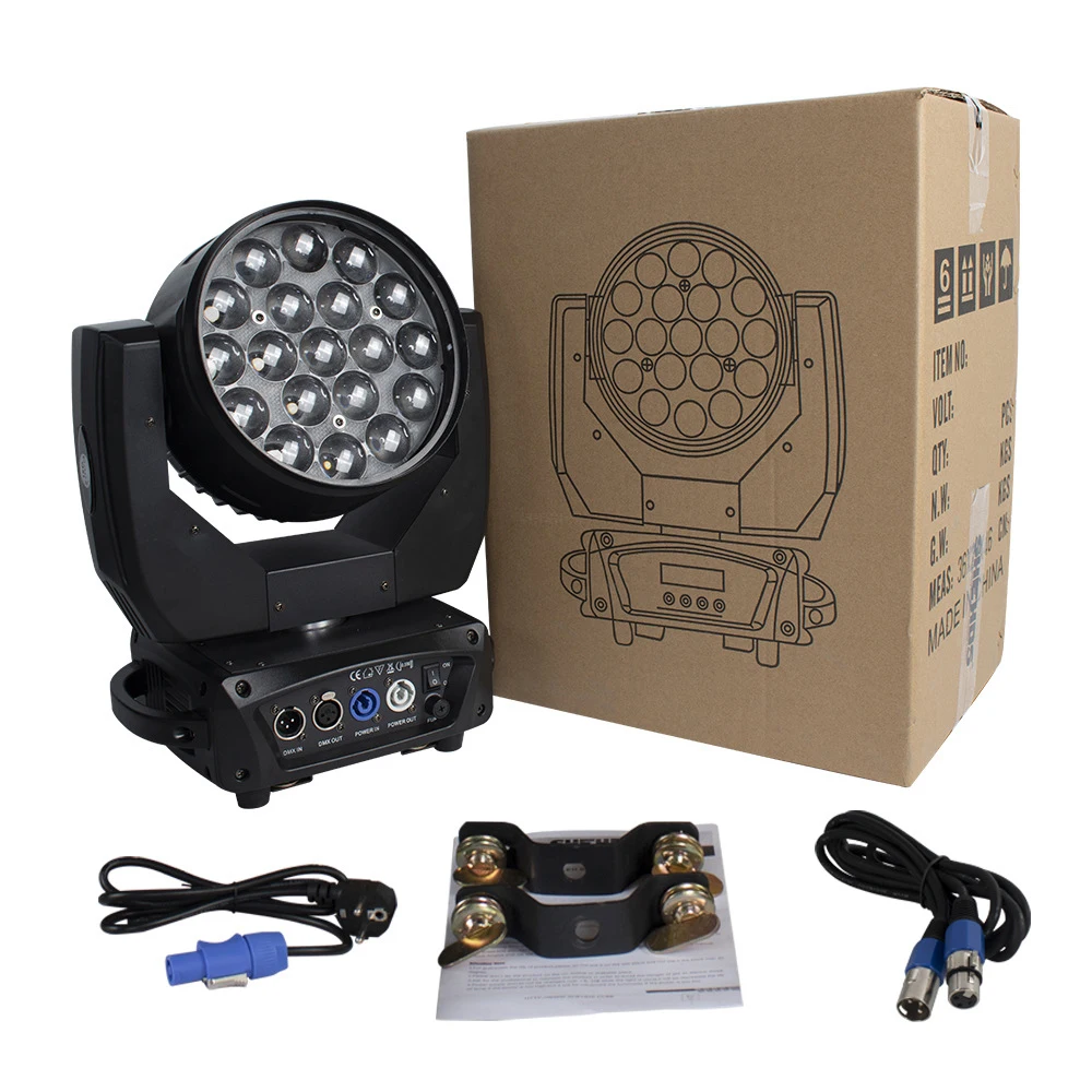 Newest Wash 19*15 Rgbw 4 In 1 Mac Aura Moving Head Rgb/remote Control Dmx Zoom Wash Stage Light