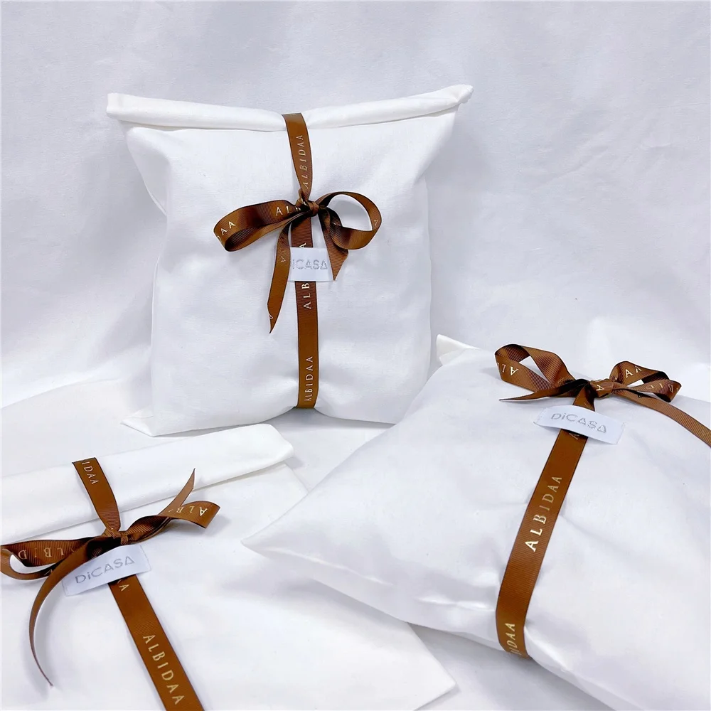 Hot Sale Large Organic Cotton Muslin Envelope Bag Pouch For Handbag Custom Logo Printed Cotton Envelope Dust Gift Bag