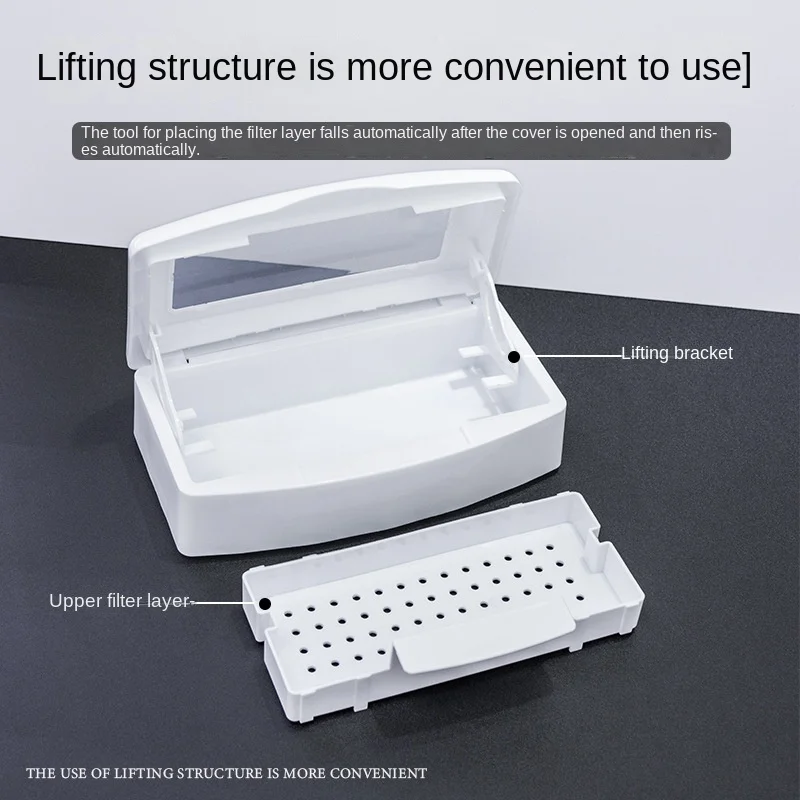 Professional Plastic Manicure Nail Box Clipper Tweezers Nail Art Sterilizer Tool Salon Nail Sterilizer Disinfection Box