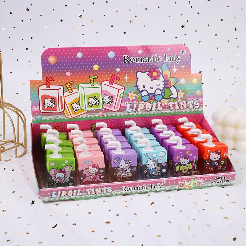 Cute hello kt Matte Lip gross Cat Glitter Color Changing Lip Gloss moisturizer Lipstick Waterproof Lip Glaze sanrioed Cosmetics