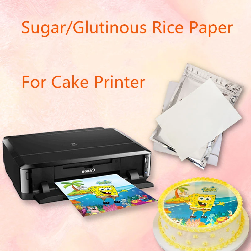 Icing Paper Digital Cake Printer Edible Sugar Sheet A4 Size 0.65mm Thickness Lollipop Sugar Sheets For Cake
