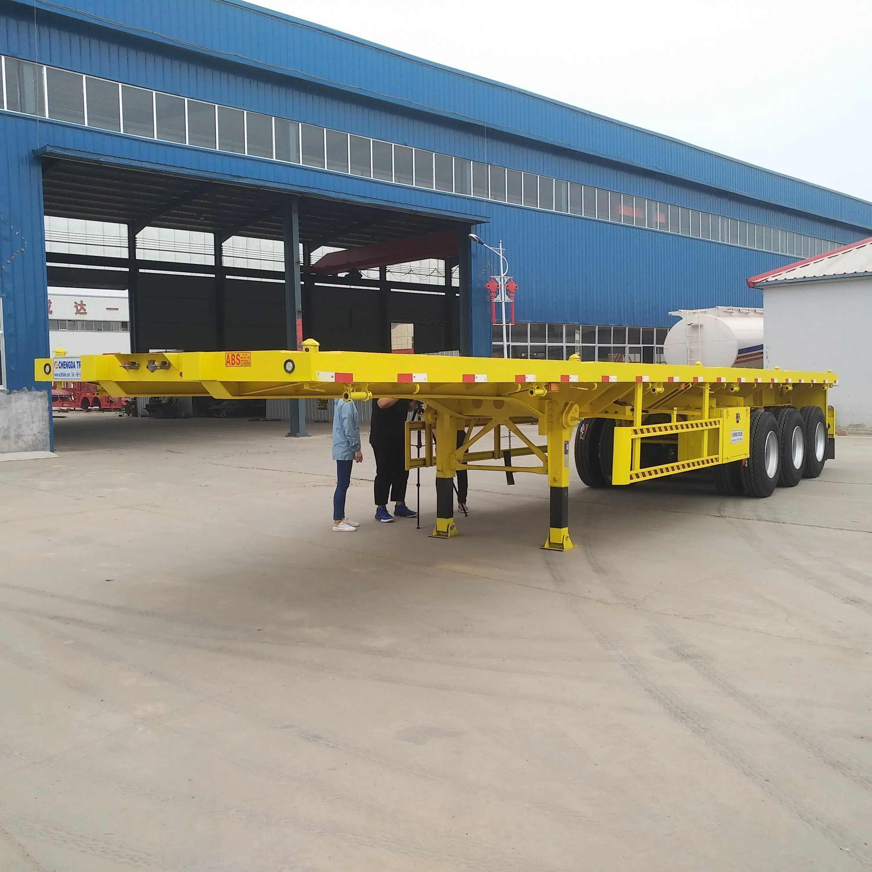 New 3 Axles 40 FT 45 FT Flatbed Truck Trailer 40Foot Container Truck Trailers Used Truck Trailers Sale