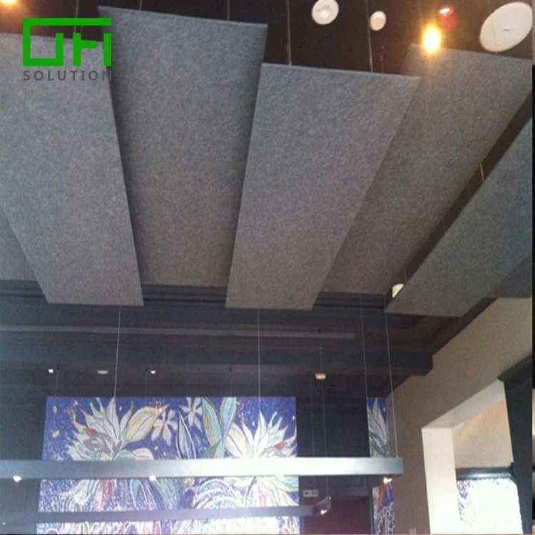 Lightweight Noise Cancelling Acoustic Solution Fireproof PET Polyester Fiber Acoustic Panel For Auditorium