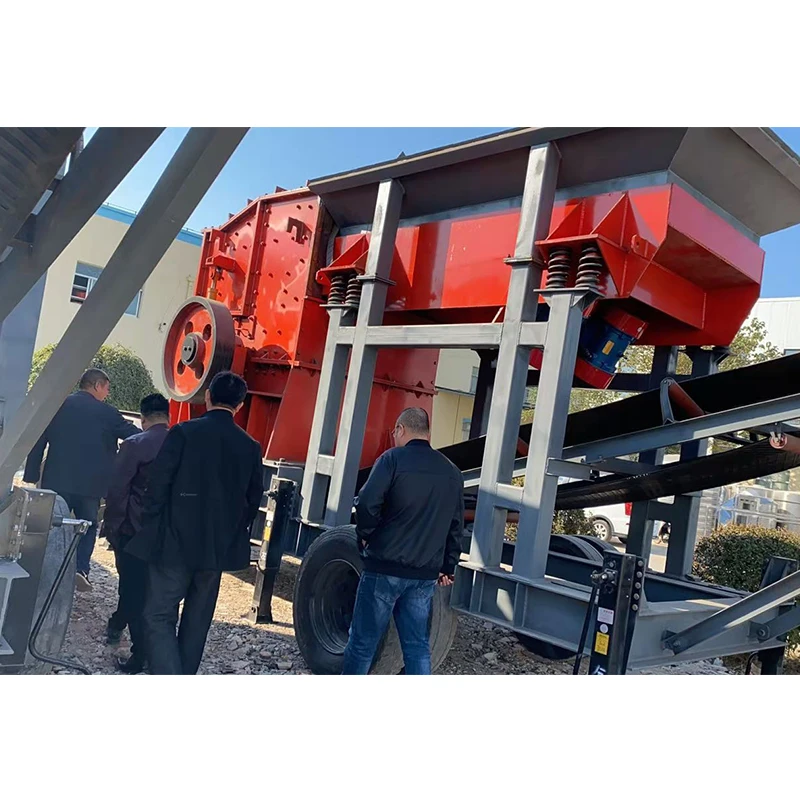 YIHAN Sand production line 4 in 1 mobile crasher stone crusher crusher mini stone