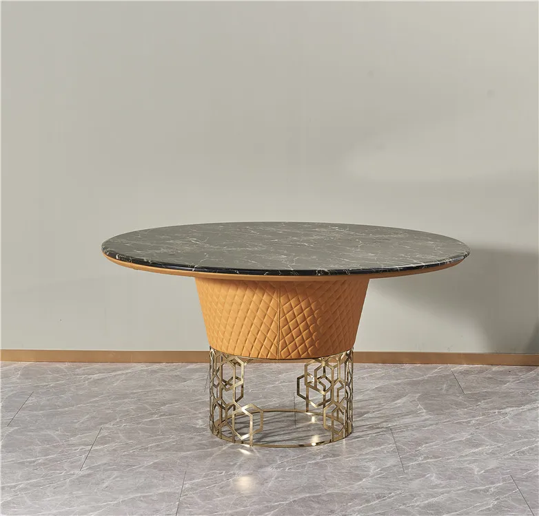 Luxury Modern Style Wholesale Price Wooden Round Shape Dining Table Set